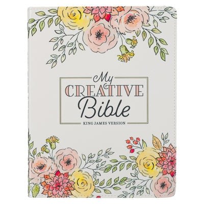 KJV Holy Bible, My Creative Bible, Faux Leather Flexible Cover - Ribbon Marker, King James Version, White Floral Bible Christian Art Publishers