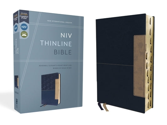 Niv, Thinline Bible, Leathersoft, Blue, Red Letter, Thumb Indexed, Comfort Print Bible Zondervan