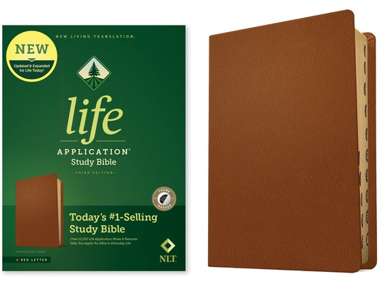 NLT Life Application Study Bible, Third Edition (Genuine Leather, Brown, Indexed, Red Letter) Bible Tyndale House Publishers