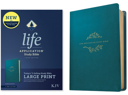 KJV Life Application Study Bible, Third Edition, Large Print (Leatherlike, Teal Blue, Red Letter) Bible Tyndale House Publishers