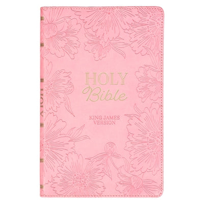 KJV Holy Bible, Gift Edition King James Version, Faux Leather Flexible Cover, Light Pink Floral Bible Christian Art Publishers