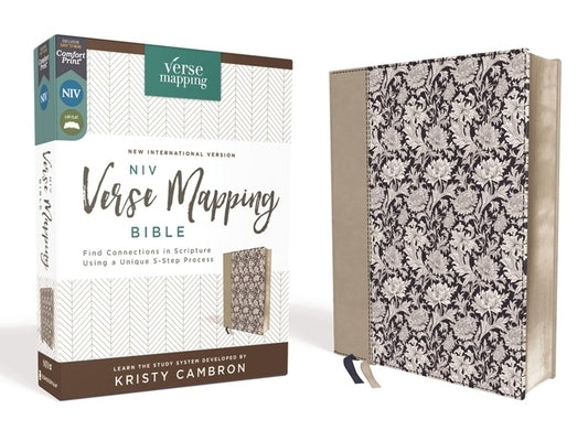 Niv, Verse Mapping Bible, Leathersoft, Navy Floral, Comfort Print: Find Connections in Scripture Using a Unique 5-Step Process Bible Zondervan