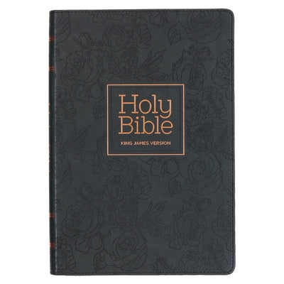 KJV Holy Bible, Thinline Large Print Faux Leather Red Letter Edition - Thumb Index & Ribbon Marker, King James Version, Black, Zipper Closure Bible Christian Art Publishers