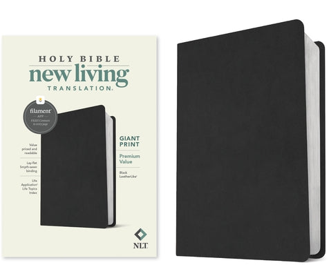 NLT Giant Print Premium Value Bible, Filament Enabled (Leatherlike, Black) Bible Tyndale House Publishers