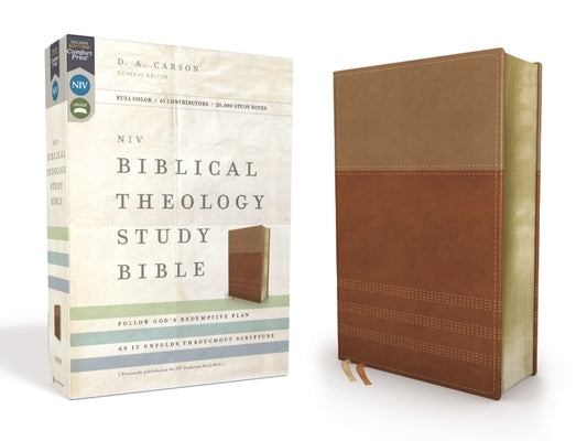 NIV, Biblical Theology Study Bible, Imitation Leather, Tan/Brown, Comfort Print: Follow God's Redemptive Plan as It Unfolds Throughout Scripture Bible Zondervan