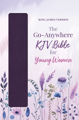 Barbour Publishing Go-Anywhere KJV Bible for Young Women with plum patch cover, featuring a compact, portable design.