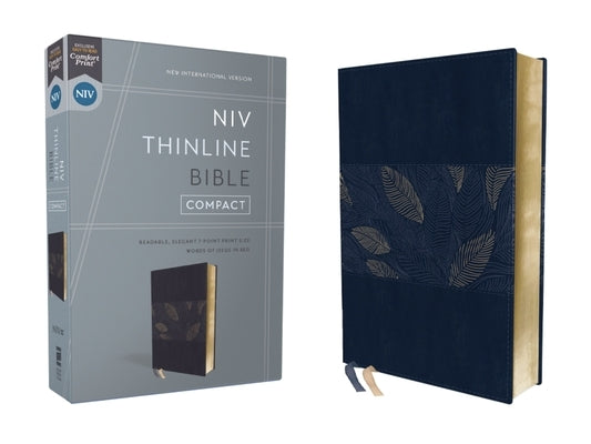 Niv, Thinline Bible, Compact, Leathersoft, Blue Floral, Red Letter, Comfort Print Bible Zondervan