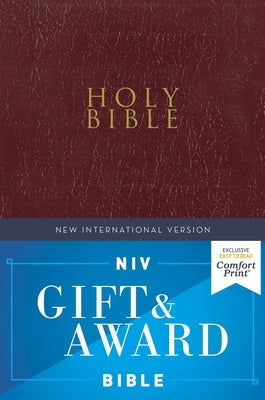 Niv, Gift and Award Bible, Leather-Look, Burgundy, Red Letter Edition, Comfort Print Bible Zondervan