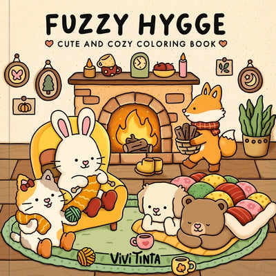 Fuzzy Hygge: Cute and Cozy Coloring Book for Adults & Teens Featuring Adorable Animals Characters for Stress Relief by Tinta, Vivi