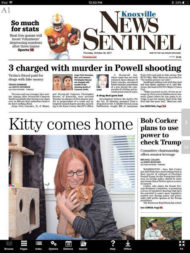 Knoxville News Sentinel Sunday Only Delivery for 8 Weeks - CA Corrections Book Store
