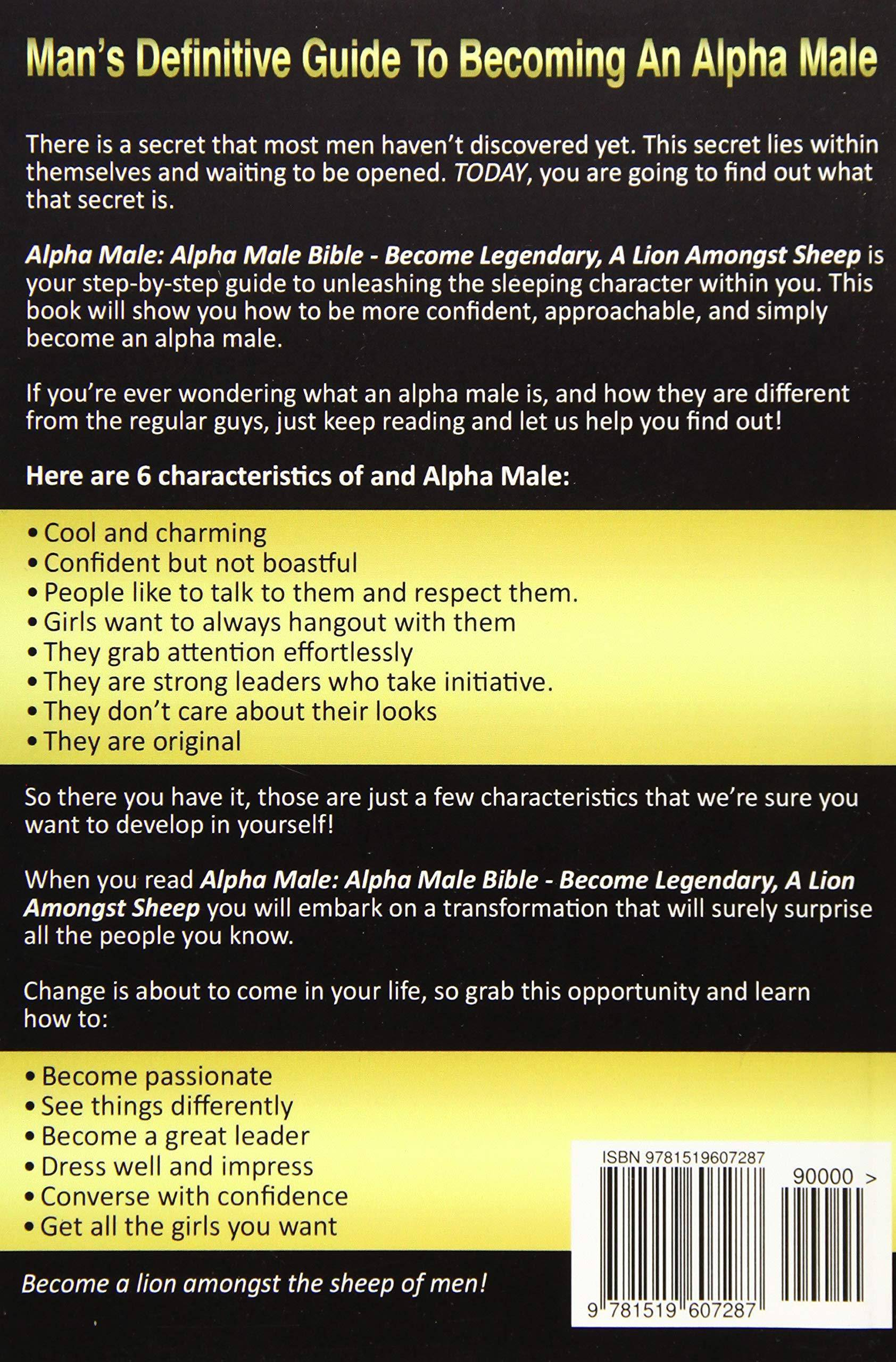 Alpha Male: Alpha Male Bible: Become Legendary, A Lion Amongst Sheep Psychology | Personality Landry, Jack