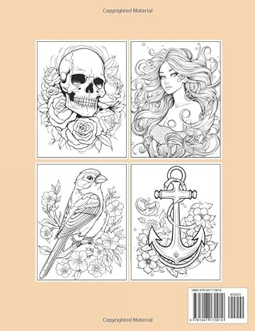 Tattoo Coloring Book For Inmates: 70 Coloring Pages For Adults With Beautiful Stress Relieving Designs for Relaxation, Mindfulness, Gift For Men Women In Jail And Tattoo Lovers - CA Corrections Bookstore