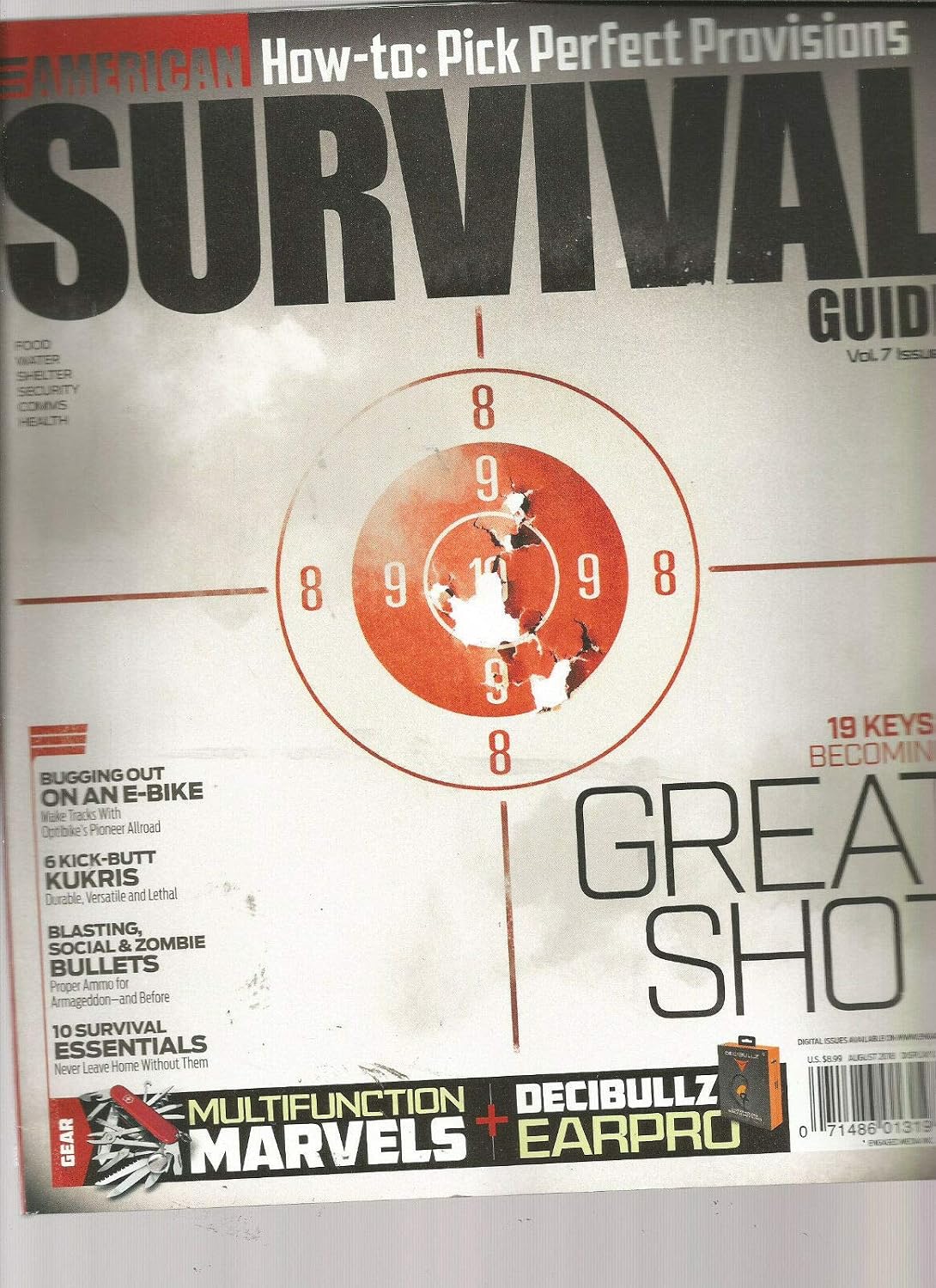 AMERICAN SURVIVAL GUIDE MAGAZINE Vol.7 #8 AUGUST 2018. Product