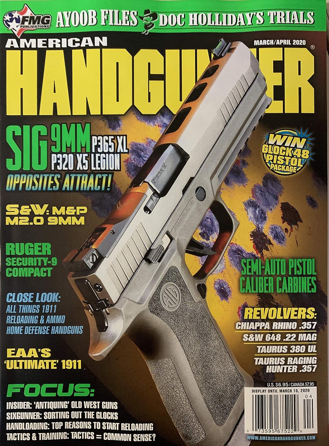 AMERICAN HANDGUNNER - MARCH / APRIL 2020 - SIG 9MM P365XL / P920 X5 LEGION