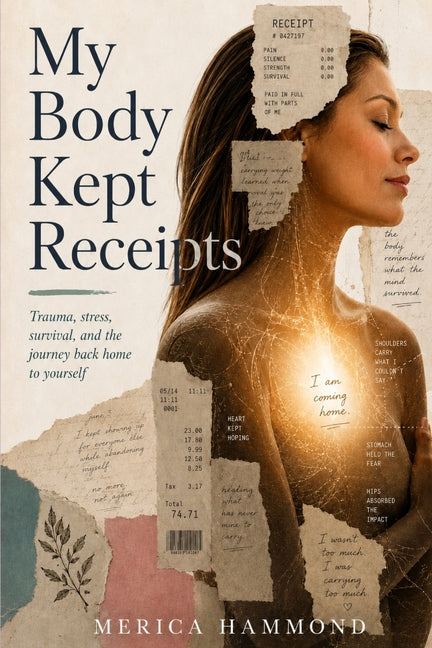 Paperback of "My Body Kept Receipts" by Ubms Publishing, featuring the book cover with title and author on a plain background.