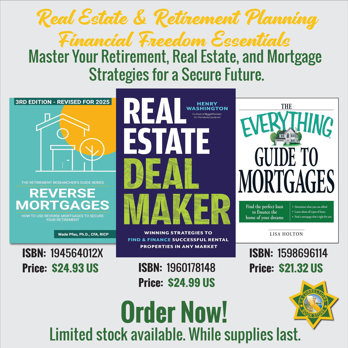 Real Estate and Retirement Planning bundle featuring Reverse Mortgages, Real Estate Deal Maker, and The Everything Guide to Mortgages