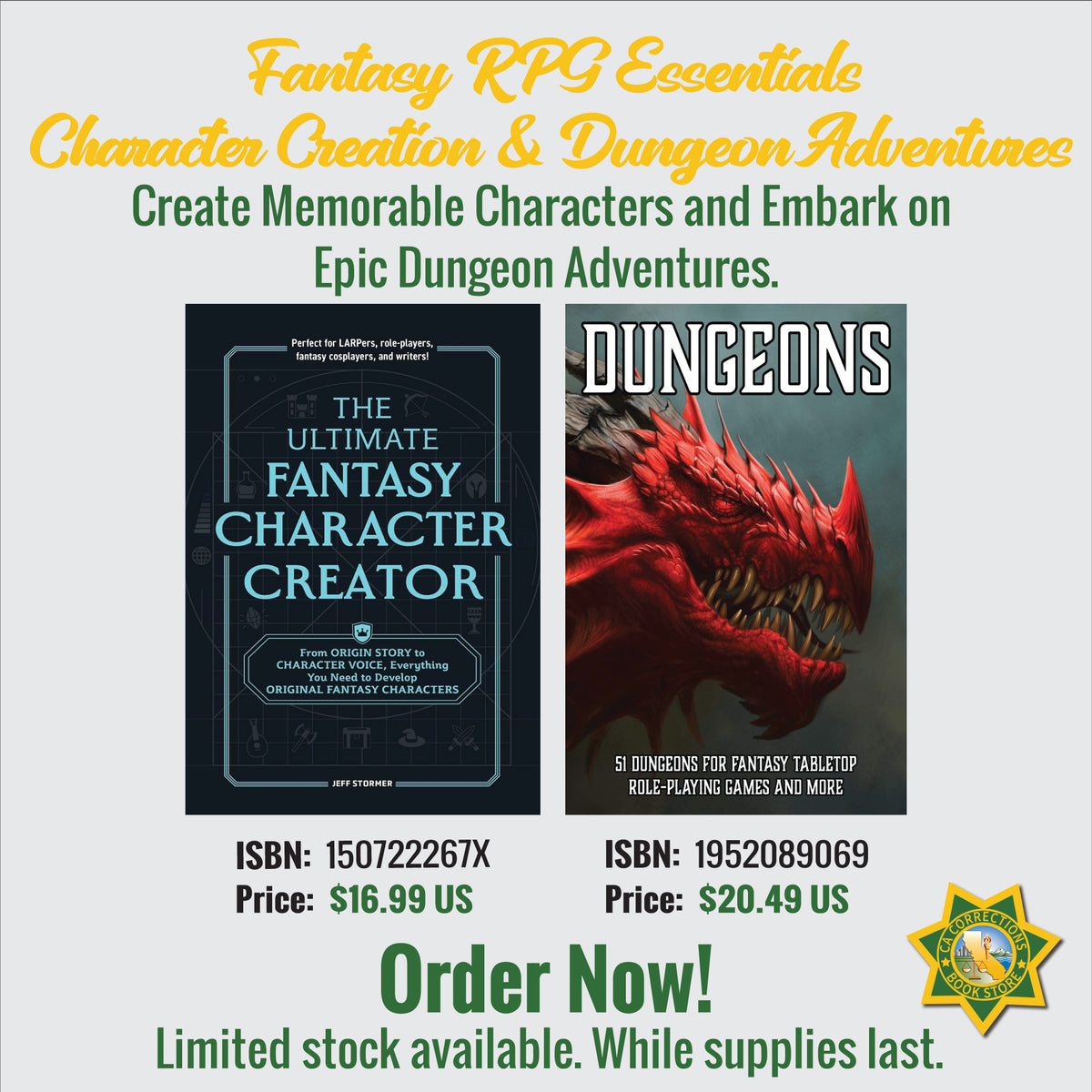 Fantasy RPG Essentials featuring The Ultimate Fantasy Character Creator and Dungeons