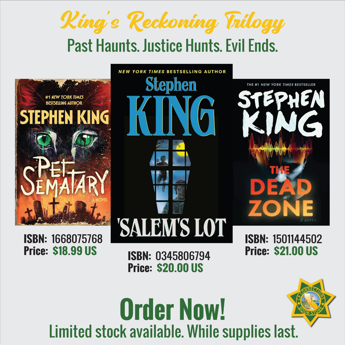 King's Reckoning Trilogy with Pet Sematary, Salem's Lot, and The Dead Zone by Stephen King