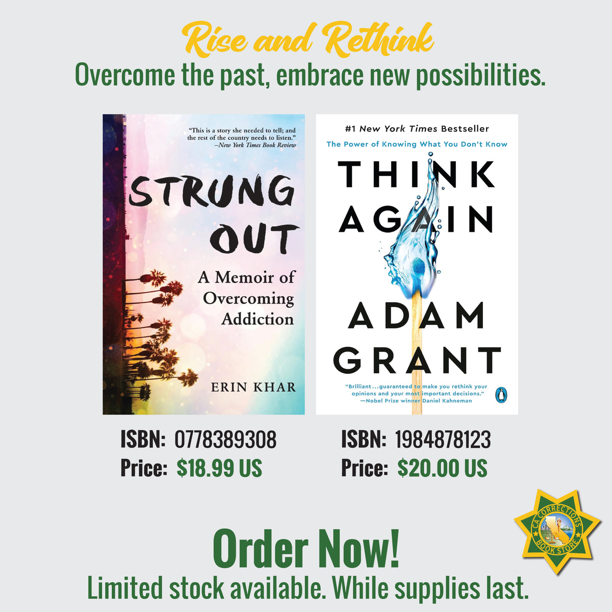 Rise and Rethink bundle featuring Strung Out by Erin Khar and Think Again by Adam Grant