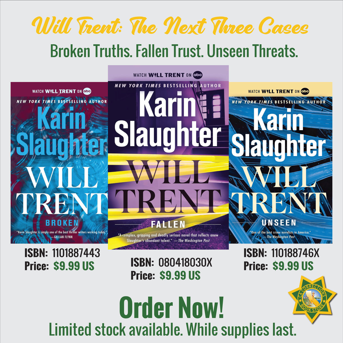 Will Trent The Next Three Cases bundle featuring Broken, Fallen, and Unseen