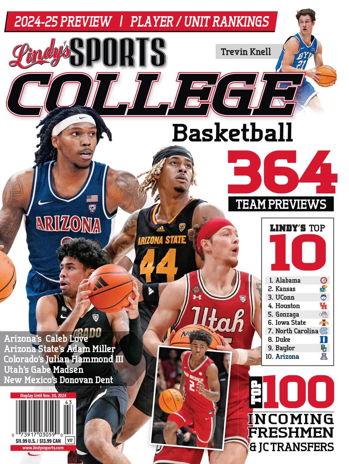 Lindy's Sports College 2024-25 Basketball Magazine Sports Magazines - CA Corrections Bookstore ARI /ASU /BYU /NM