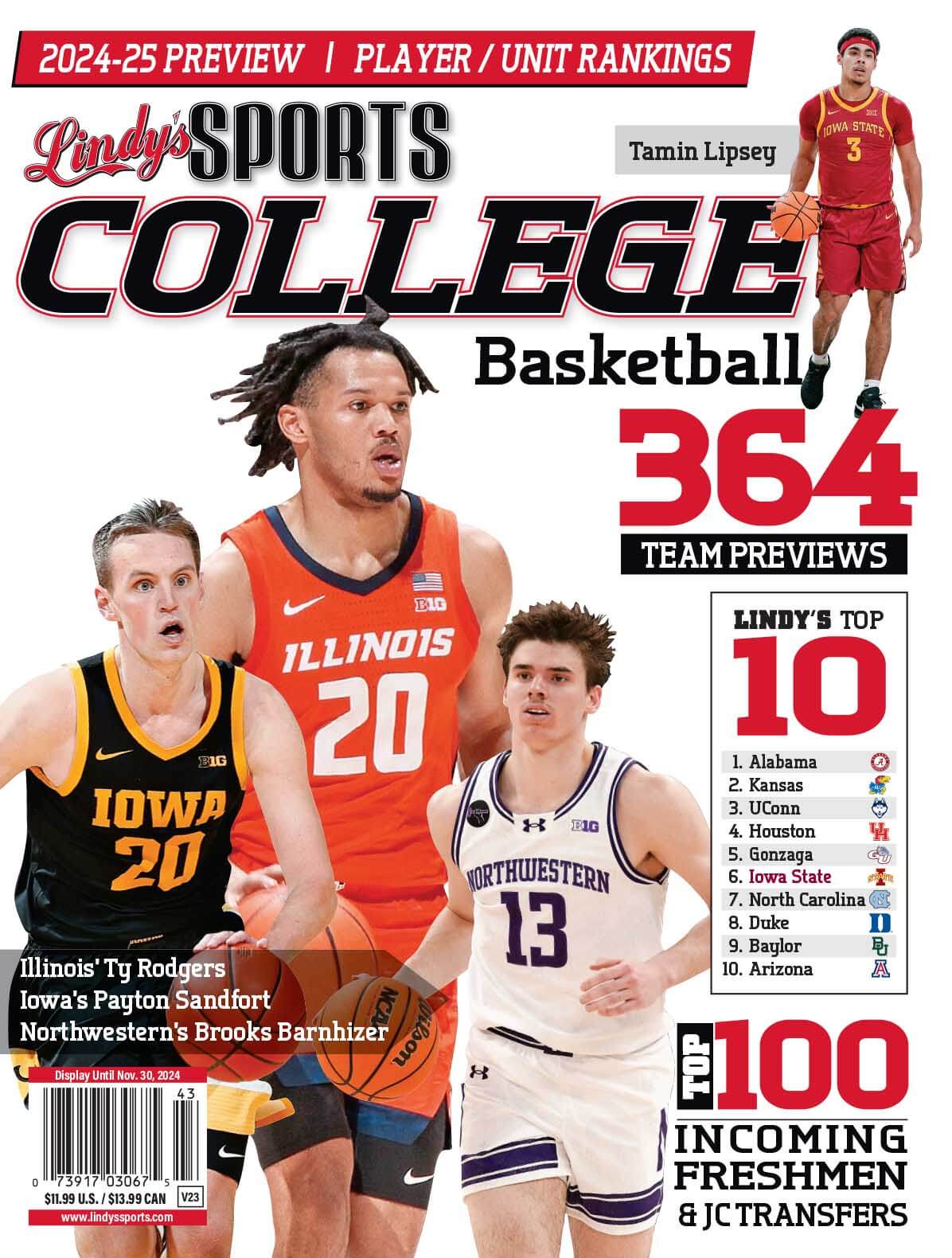 Lindy's Sports College 2024-25 Basketball Magazine Sports Magazines  Illinois / DePaul