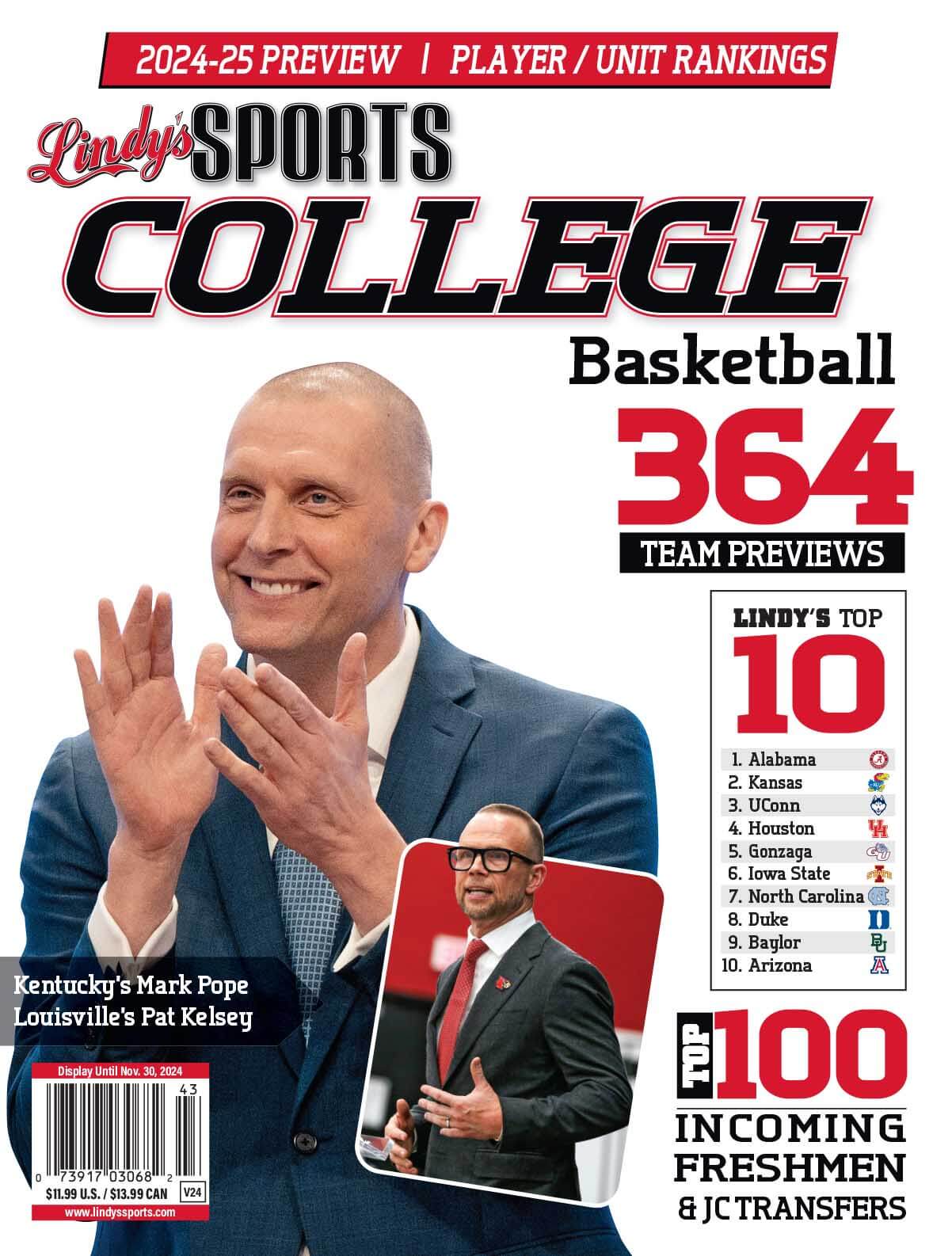 Lindy's Sports College 2024-25 Basketball Magazine Sports Magazines - CA Corrections Bookstore Kentucky /Louisville