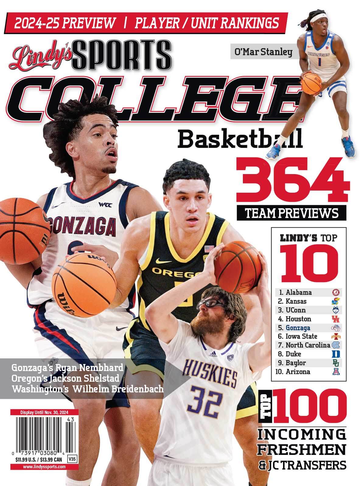 Lindy's Sports College 2024-25 Basketball Magazine Sports Magazines - CA Corrections Bookstore ORE /GON /WASH /BS