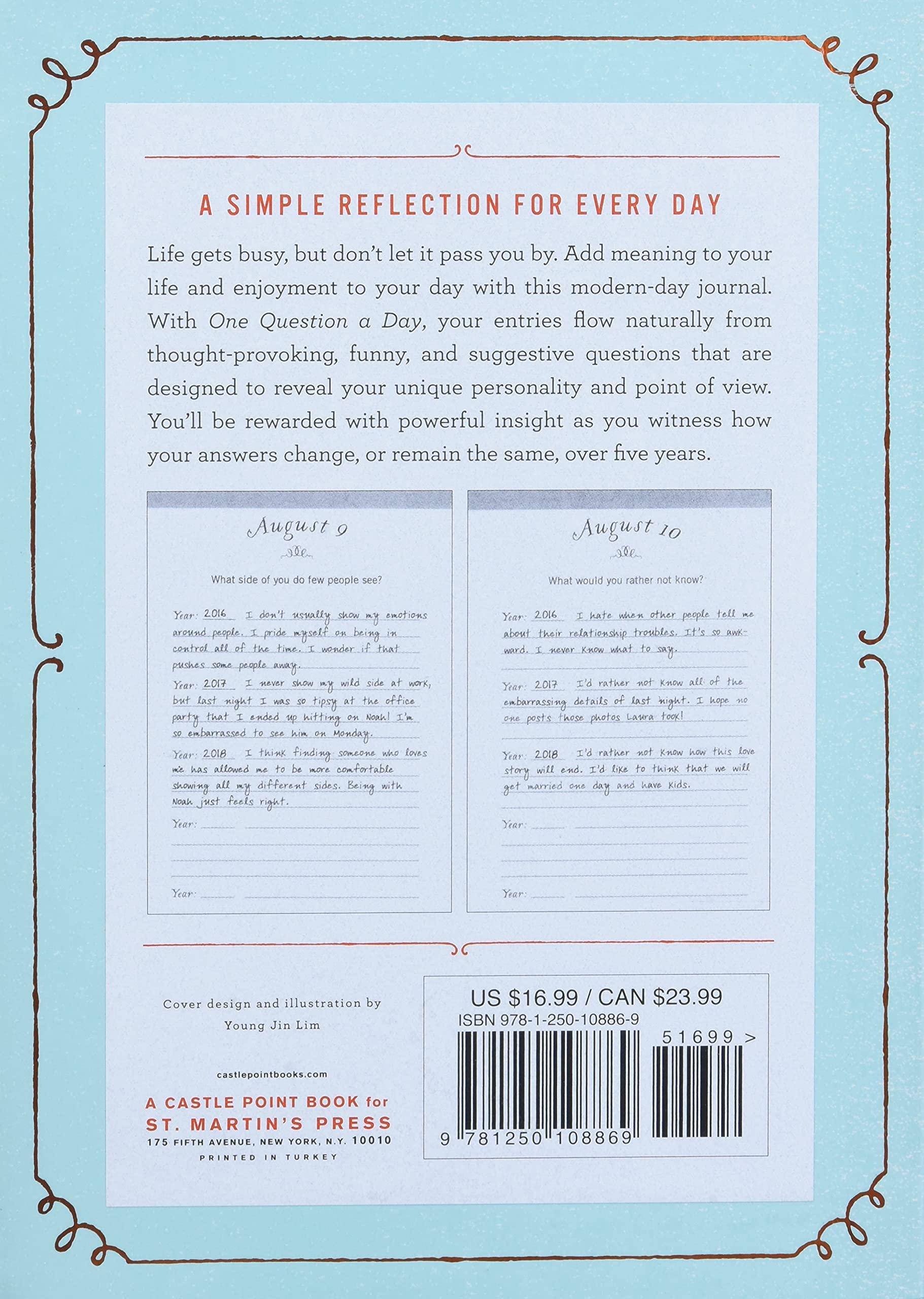 One Question a Day: A Five-Year Journal: A Personal Time Capsule of Questions and Answers Blank Books and Diaries Chase, Aimee