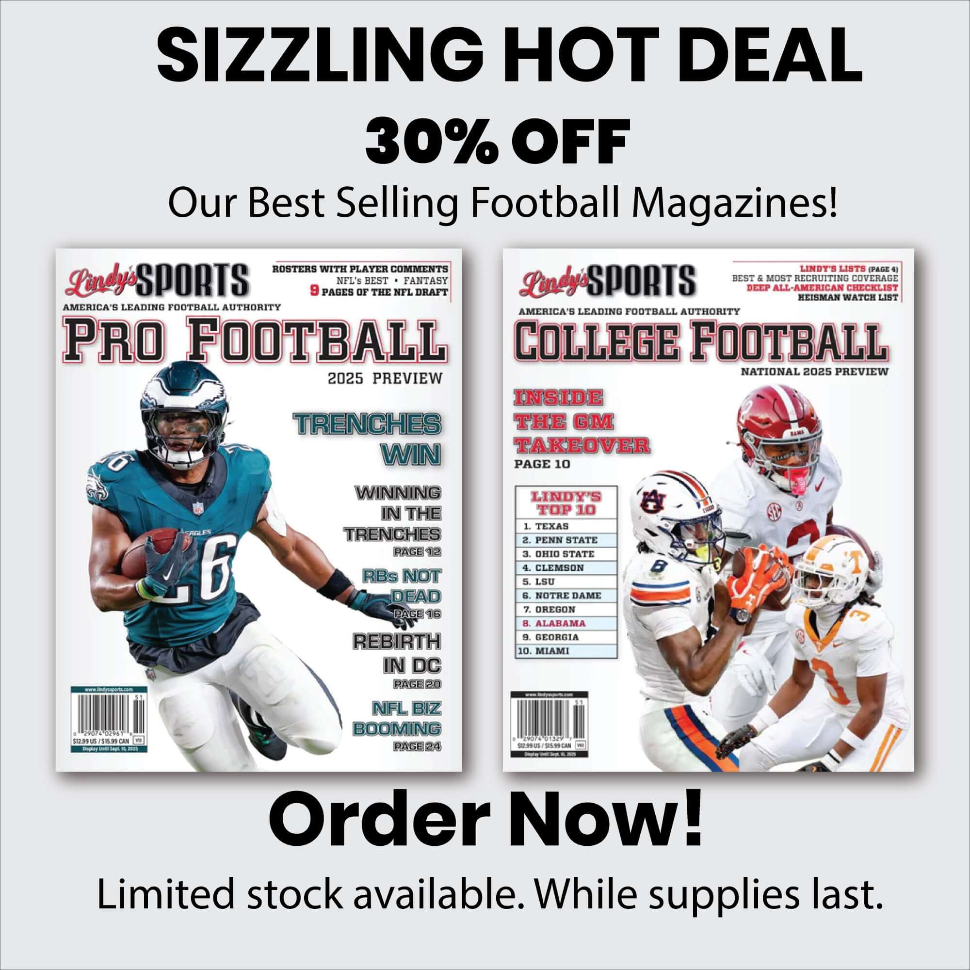 Lindy's College Football & Pro Football Combo 2025-2026 Sports & Recreation | Football - CA Corrections Bookstore