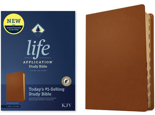 KJV Life Application Study Bible, Third Edition (Genuine Leather, Brown, Indexed, Red Letter) Bible Tyndale House Publishers