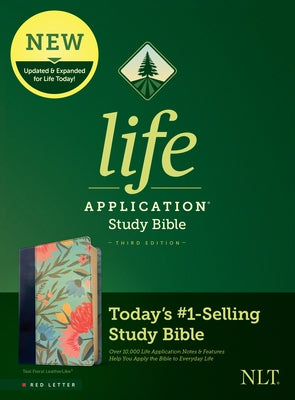 NLT Life Application Study Bible, Third Edition (Red Letter, Leatherlike, Teal Floral) Bible Tyndale House Publishers