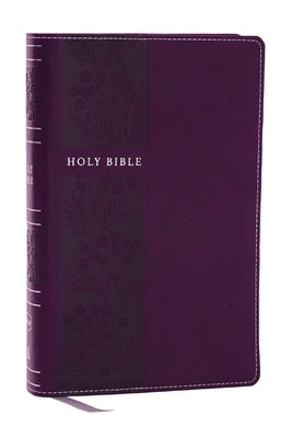 NKJV Personal Size Large Print Bible with 43,000 Cross References, Purple Leathersoft, Red Letter, Comfort Print by Thomas Nelson