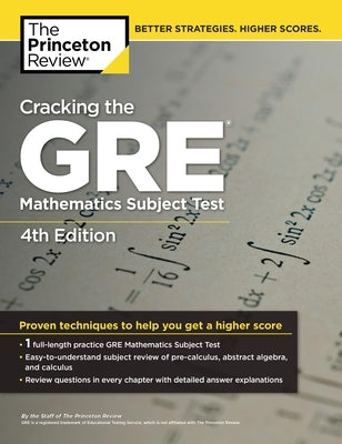 Cracking the GRE Mathematics Subject Test Paperback Princeton Review