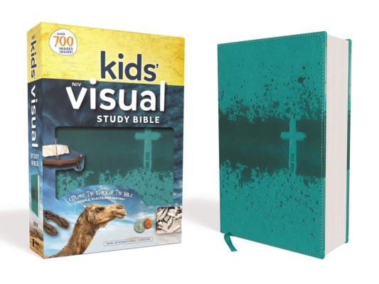 Niv, Kids' Visual Study Bible, Leathersoft, Teal, Full Color Interior: Explore the Story of the Bible---People, Places, and History Zonderkidz
