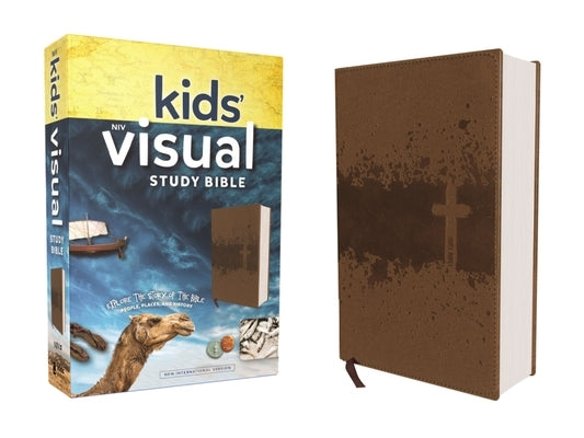 Niv, Kids' Visual Study Bible, Leathersoft, Bronze, Full Color Interior: Explore the Story of the Bible---People, Places, and History Bible Zonderkidz