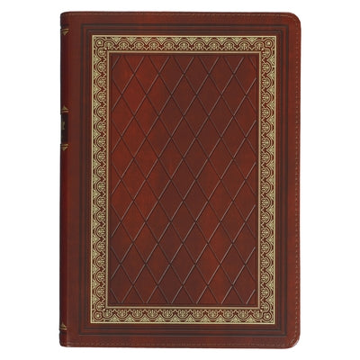 KJV Study Bible, Standard King James Version Holy Bible, Thumb Tabs, Ribbons, Faux Leather, Saddle Tan/Diamond Debossed Bible Christian Art Publishers