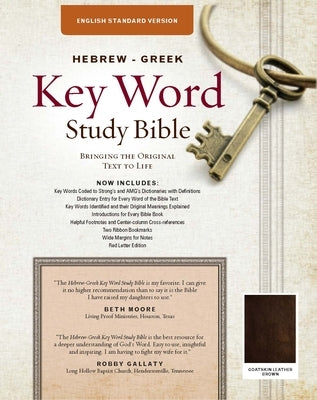 The Hebrew-Greek Key Word Study Bible: ESV Edition, Brown Genuine Goat Leather Bible AMG Publishers