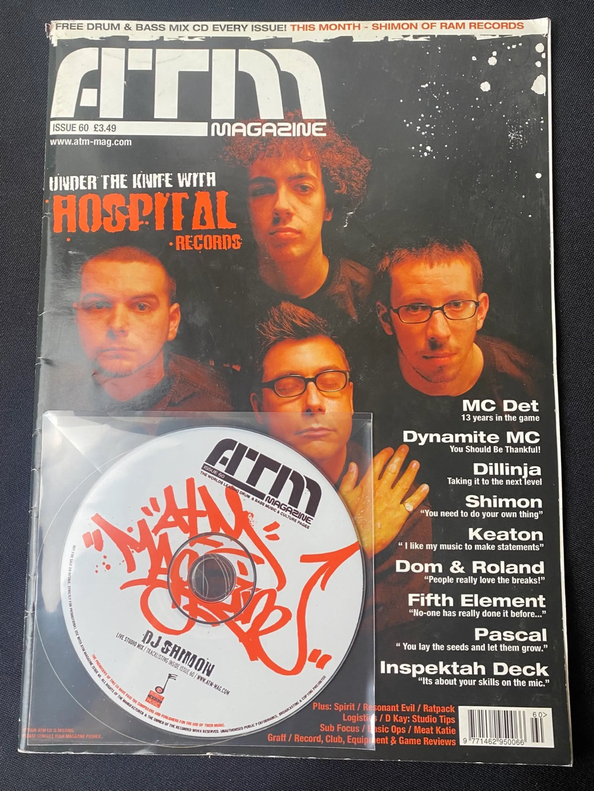 ATM Magazine Hospital Records Issue 60 w/ CD DJ Shimon Studio Mix DnB Jungle