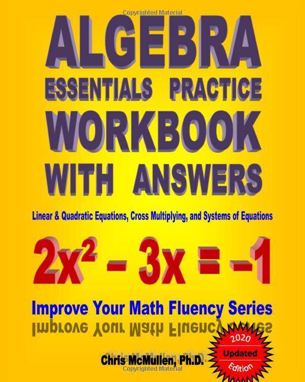 Algebra Essentials Practice Workbook with Answers: Linear & Quad - CA Corrections Bookstore