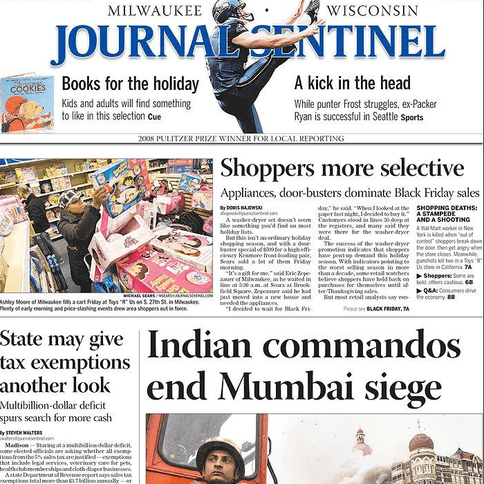 Journal Sentinel Monday-Friday 5 Day Delivery for 12 Weeks - CA Corrections Book Store