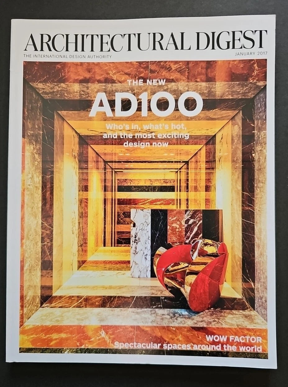 Architectural Digest Magazine January 2017 The New AD100 Whos In Whats Hot