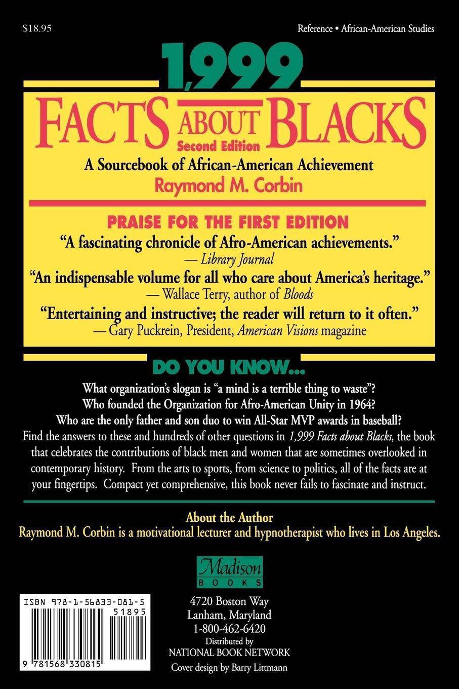1,999 Facts About Blacks: A Sourcebook of African-American Achie - CA Corrections Bookstore