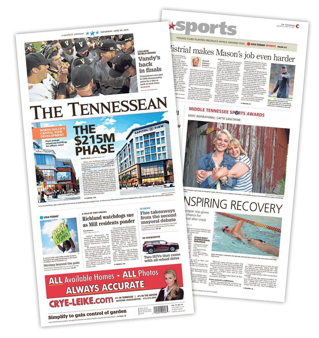 The Tennessean Monday-Sunday 7 day delivery for 12 weeks - CA Corrections Book Store